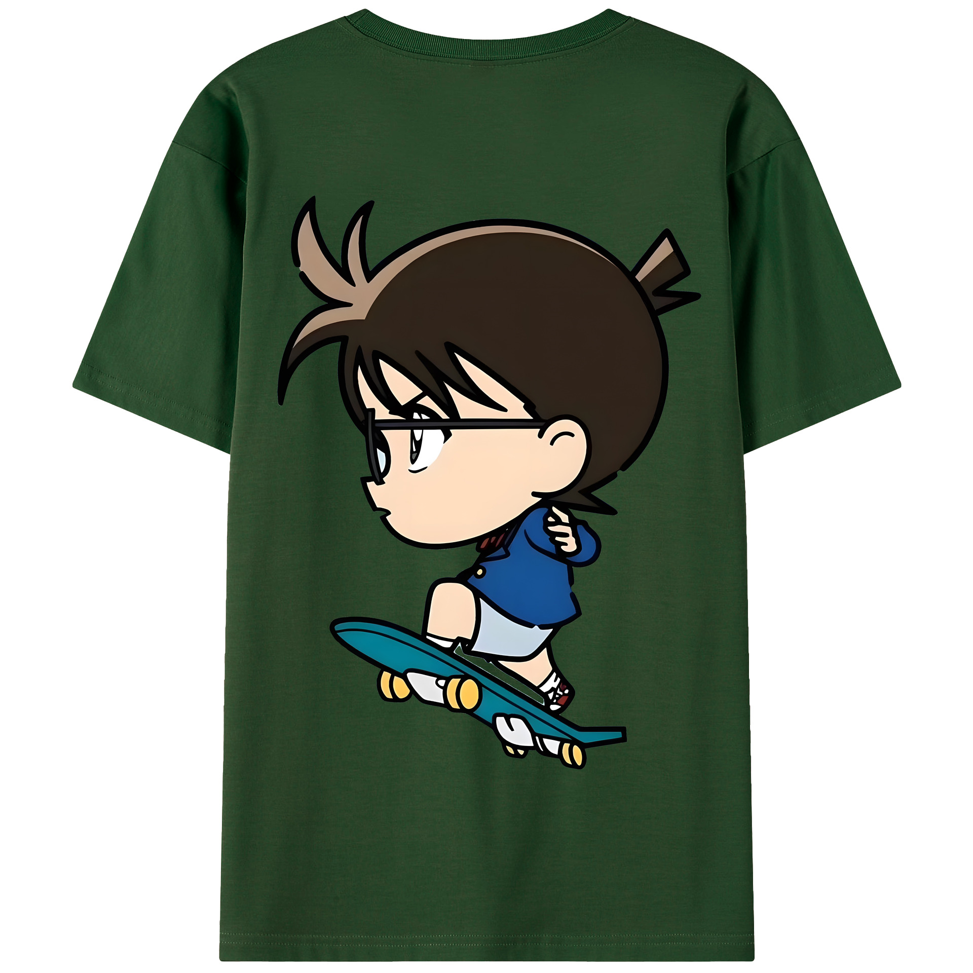 （画像用） 名探偵コナン 江戸川 コナン Detective Conan Conan Edogawa 綿100％半袖Tシャツ（背面プリント）